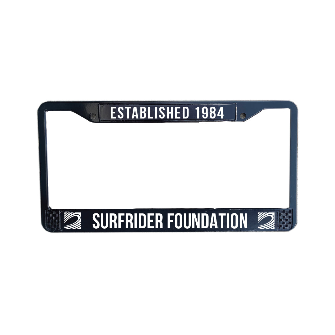 Anniversary Black Chrome License Plate Frame – The Surfrider